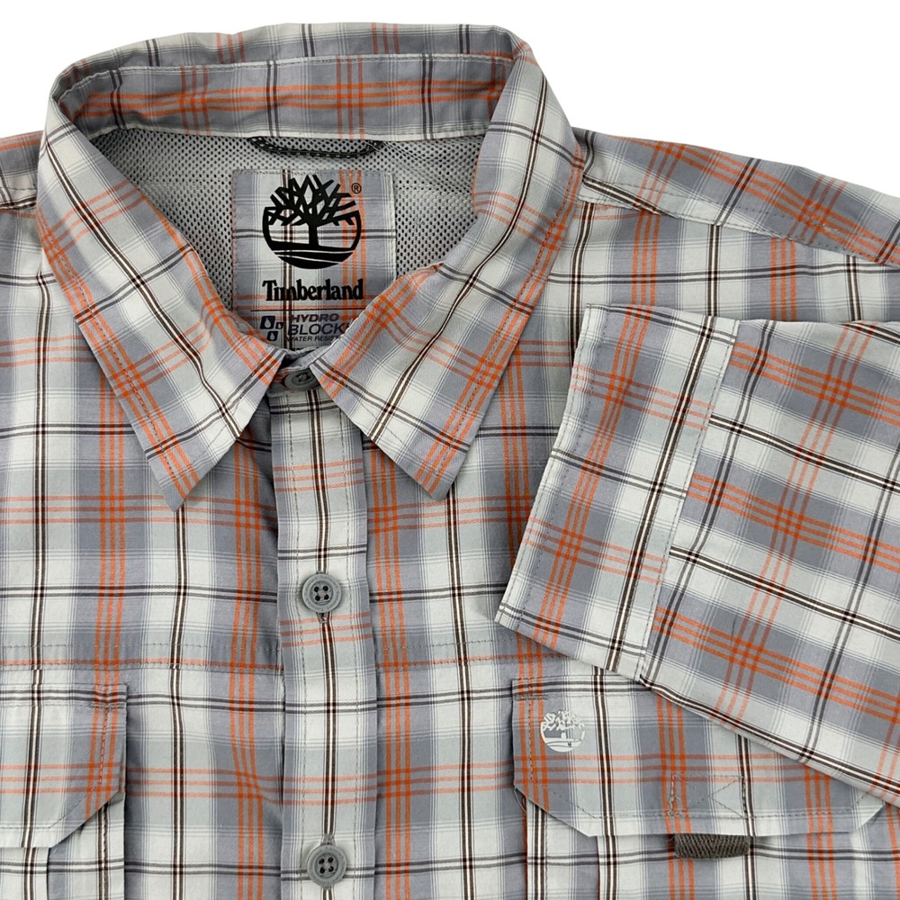 Timberland Hydro Blocker XL Plaid Button Up Shirt Water Resistant Vented